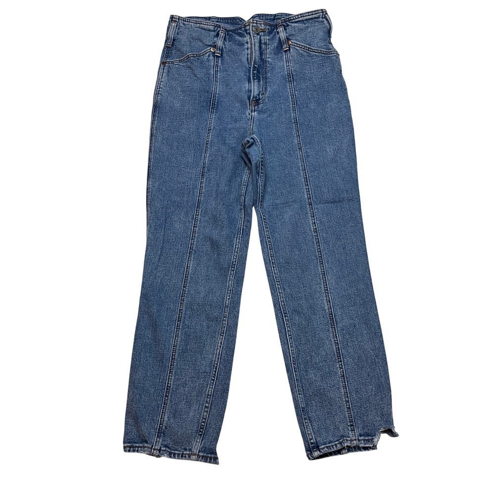 Abercrombie & Fitch Jeans Womens 10R Blue Ultra High Rise Mom Jean Seam Front 30